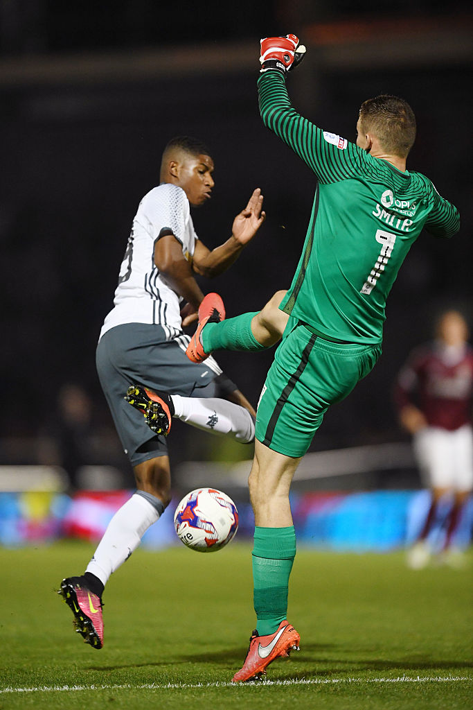 marcus rashford,jogador,northampton town,equipa,manchester united,efl cup 2016/17,league cup